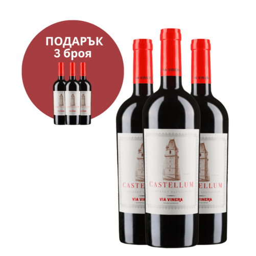 3 БР. CASTELLUM CABERNET SAUVIGNON 2016 + 3 БР. ПОДАРЪК